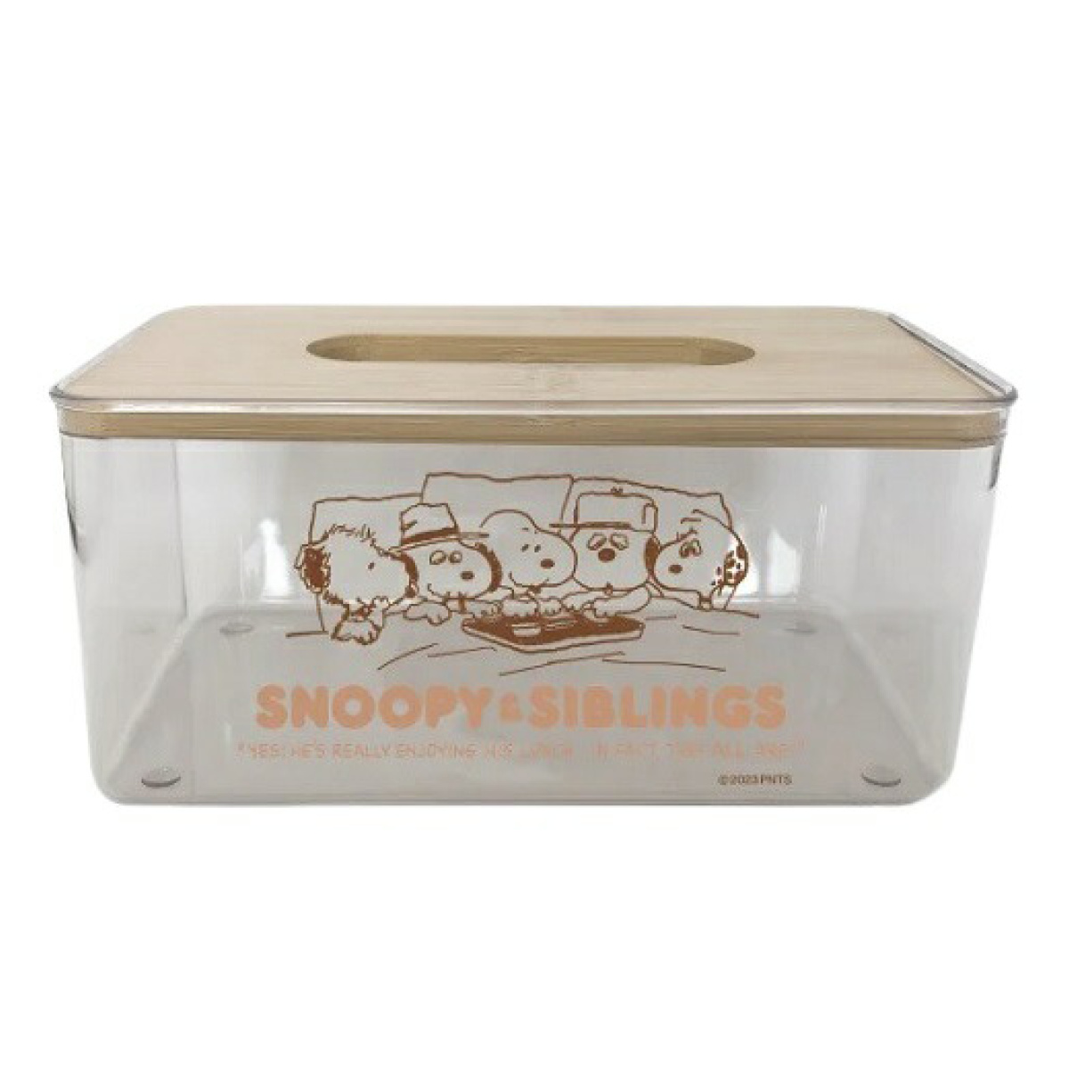 ティッシュケース スヌーピー クリア ( ティッシュ ケース 透明 シンプル ナチュラル 置き型 インテリア ボックスティッシュ ティッシュボックスケース ソフトパック キャラクター )