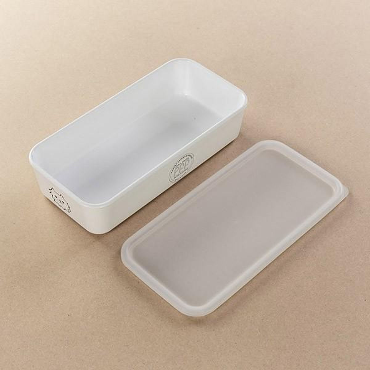 保存容器 1L 猫柄 レクタングル PFF NECO スクエアストッカー L-1 樹脂製 ( 保存 容器 フードストッカー キャニスター 電子レンジ対応 冷凍庫対応 食洗器対応 ストッカー スタッキング 白 おしゃれ ネコ ねこ 猫 )