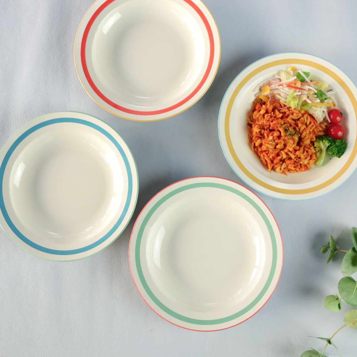クーププレート 24cm Linea ( 食洗機対応 電子レンジ対応 深皿 皿 お皿 大皿 軽い 割れにくい カレー皿 パスタ皿 ピラフ チャーハン サラダ おしゃれ ) 【グリーン】 グリーン