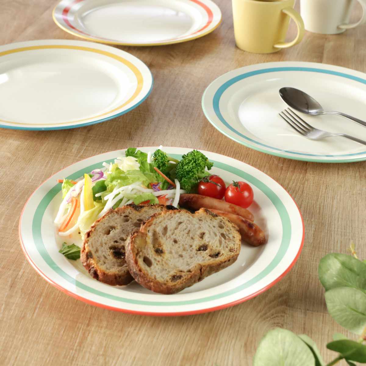 プレート 24cm Linea ( 食洗機対応 電子レンジ対応 皿 お皿 大皿 平皿 軽い 割れにくい ワンプレート モーニングプレート 盛り皿 メイン料理 おしゃれ ) 【グリーン】 グリーン