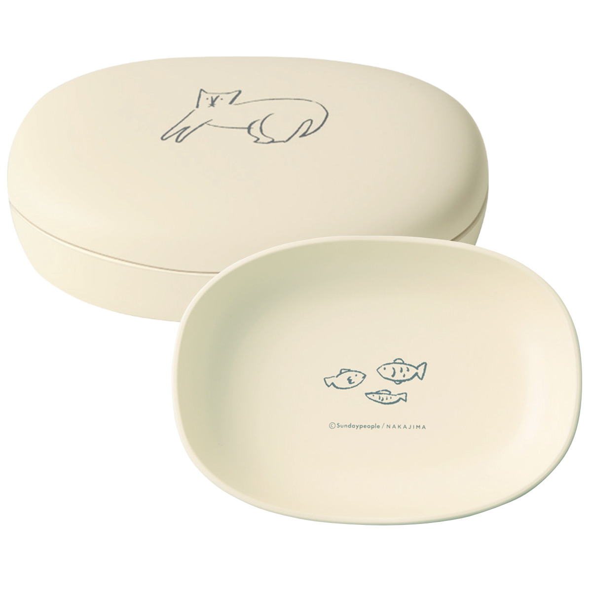 プレート フタ付き 16cm Mogugu どーぶつ プラスチック ( 食洗機対応 電子レンジ対応 子ども用食器 皿 お皿 中皿 アニマル 動物 キッズプレート 子ども 子供用 ふた付き 軽い 割れにくい ネコ ウサギ ライオン おしゃれ ) 【ネコ】 ネコ