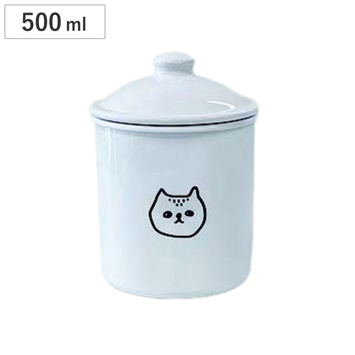 保存容器 500ml NECO ラウンドストッカー ゴマ 丸型 （ 食品保存容器 保存 容器 フードストッカー キャニスター プラスチック 調味料入れ 調味料保存 食品保存 調味料ポット 調味料容器 ストッカー 白 おしゃれ ネコ ねこ 猫 ）