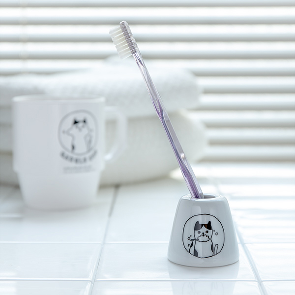 歯ブラシスタンド neco ネコ 歯ブラシホルダー （ 歯ブラシ立て 歯ブラシ置き 洗面用品 歯ブラシ スタンド ホルダー 収納 置き 洗面グッ