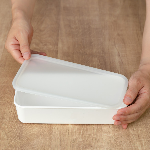 保存容器 450ml 角型 PFF食べ物ストッカー ごはん ( 保存 容器 フードストッカー キャニスター 電子レンジ対応 冷凍庫対応 食洗器対応 ストッカー スタッキング 白 おしゃれ 割れない 軽量 )