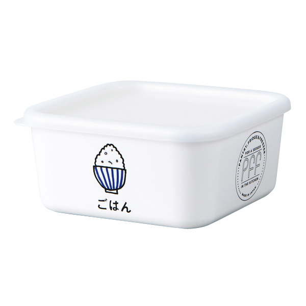 保存容器 450ml 角型 PFF食べ物ストッカー ごはん ( 保存 容器 フードストッカー キャニスター 電子レンジ対応 冷凍庫対応 食洗器対応 ストッカー スタッキング 白 おしゃれ 割れない 軽量 )