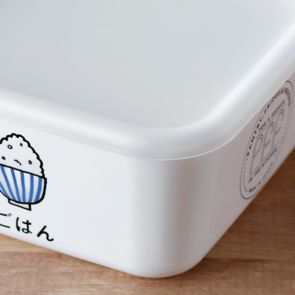 保存容器 450ml 角型 PFF食べ物ストッカー ごはん ( 保存 容器 フードストッカー キャニスター 電子レンジ対応 冷凍庫対応 食洗器対応 ストッカー スタッキング 白 おしゃれ 割れない 軽量 )