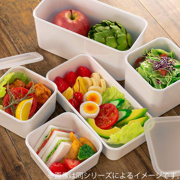 保存容器 1L 角型 PFF食べ物ストッカー さかな ( 保存 容器 フードストッカー キャニスター 電子レンジ対応 冷凍庫対応 食洗器対応 ストッカー スタッキング 白 おしゃれ 割れない 軽量 )