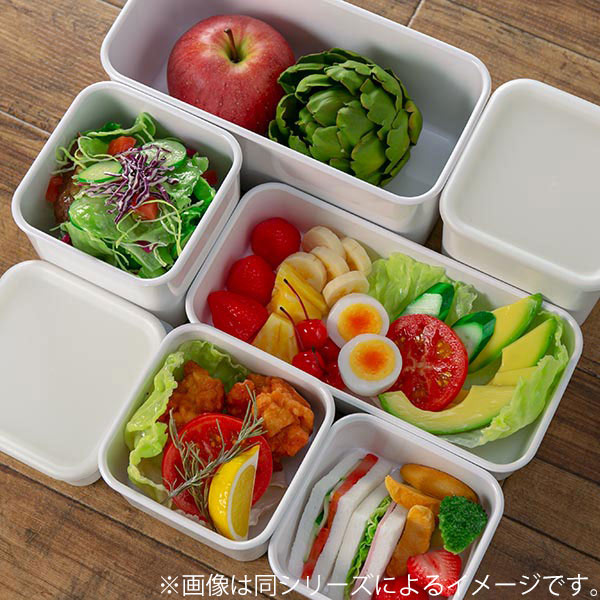 保存容器 1L 角型 PFF食べ物ストッカー さかな ( 保存 容器 フードストッカー キャニスター 電子レンジ対応 冷凍庫対応 食洗器対応 ストッカー スタッキング 白 おしゃれ 割れない 軽量 )