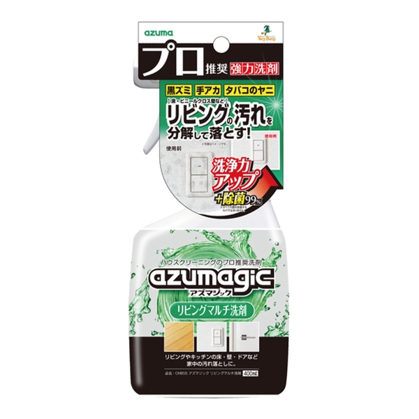 Lohaco アズマジック リビングマルチ洗剤 400ml ｃｈ８５５ 掃除用洗剤 キッチン 油汚れ 風呂 トイレ 浴槽 バス 油脂 手垢 汚れ 床掃除 壁 タイル コンロ お風呂 リビング アズマ工業 掃除用品 掃除用具 そうじ洗剤 マルチ スプレー 消臭除菌 ウェット