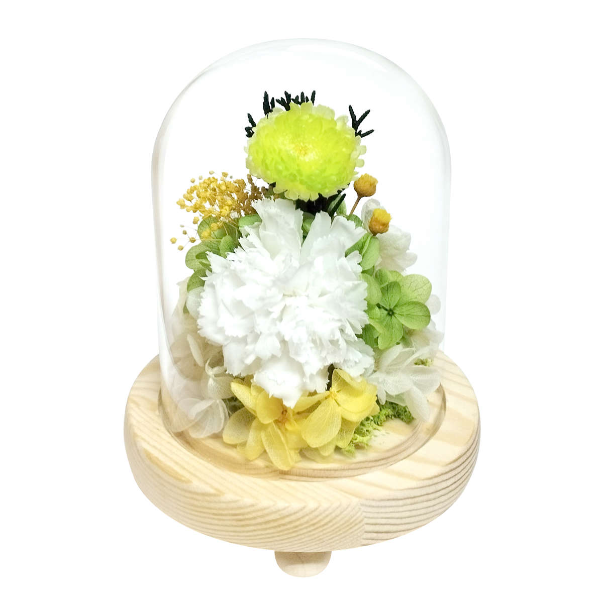 供え花 仏花 ガラス ドームアレンジメント プリザーブドフラワー ( 造花 ブリザードフラワー 枯れない 仏壇 ドーム お供え 花 フェイクフラワー 供花 御供え 枯れない花 水換え不要 夏 人工 お盆 お彼岸 お墓 法要 法事 仏具 ) 【D】 D