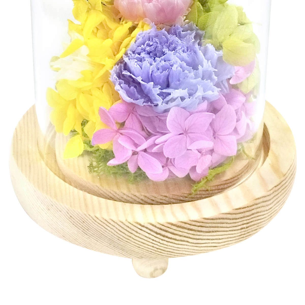 供え花 仏花 ガラス ドームアレンジメント プリザーブドフラワー ( 造花 ブリザードフラワー 枯れない 仏壇 ドーム お供え 花 フェイクフラワー 供花 御供え 枯れない花 水換え不要 夏 人工 お盆 お彼岸 お墓 法要 法事 仏具 ) 【D】 D