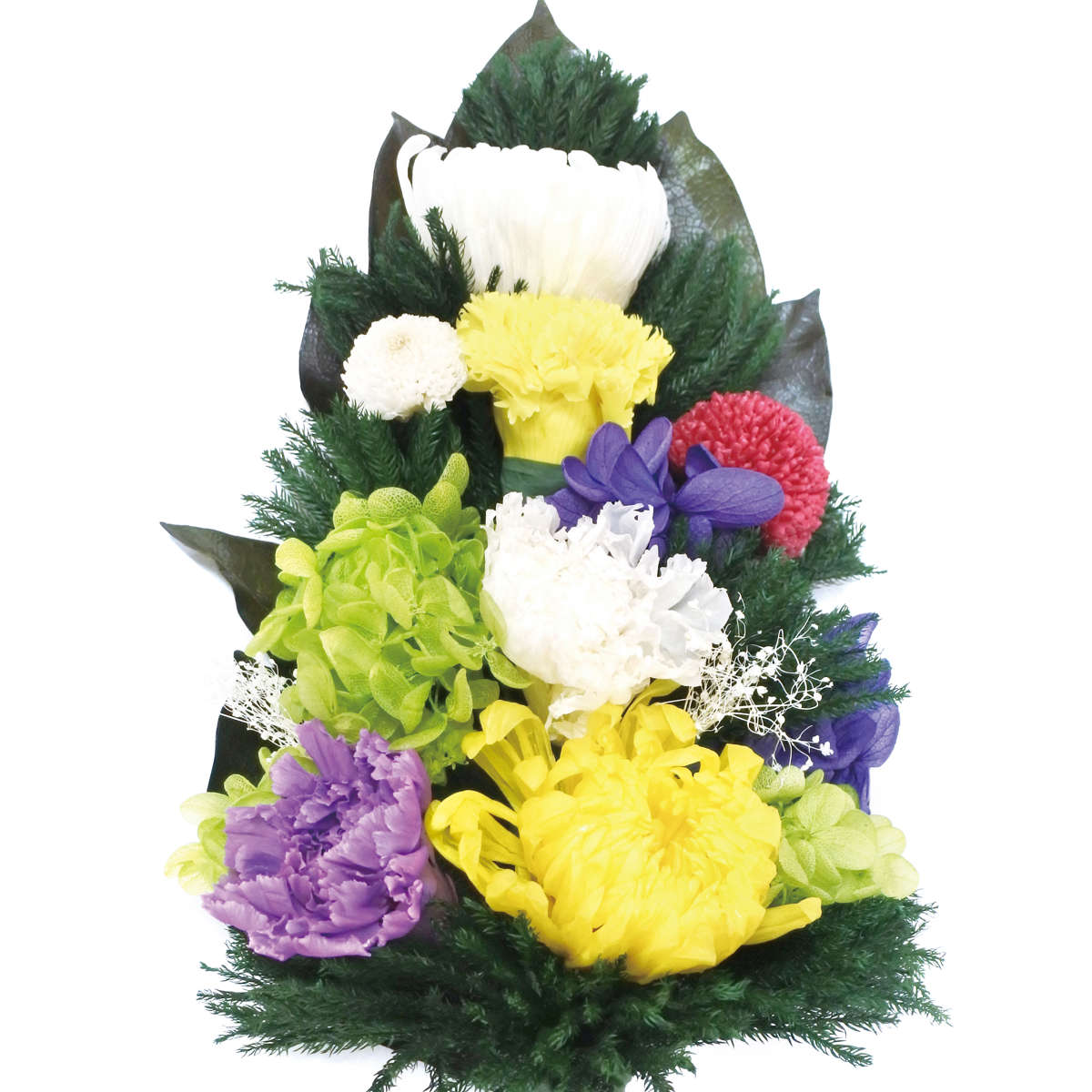 仏花 供え花 プリザーブド仏花 麗蘭大 プリザーブドフラワー ( 造花 ブリザードフラワー 枯れない 仏壇 お供え 花 フェイクフラワー 日本製 供花 御供え 枯れない花 水換え不要 夏 人工 お盆 お彼岸 お墓 法要 法事 仏具 )