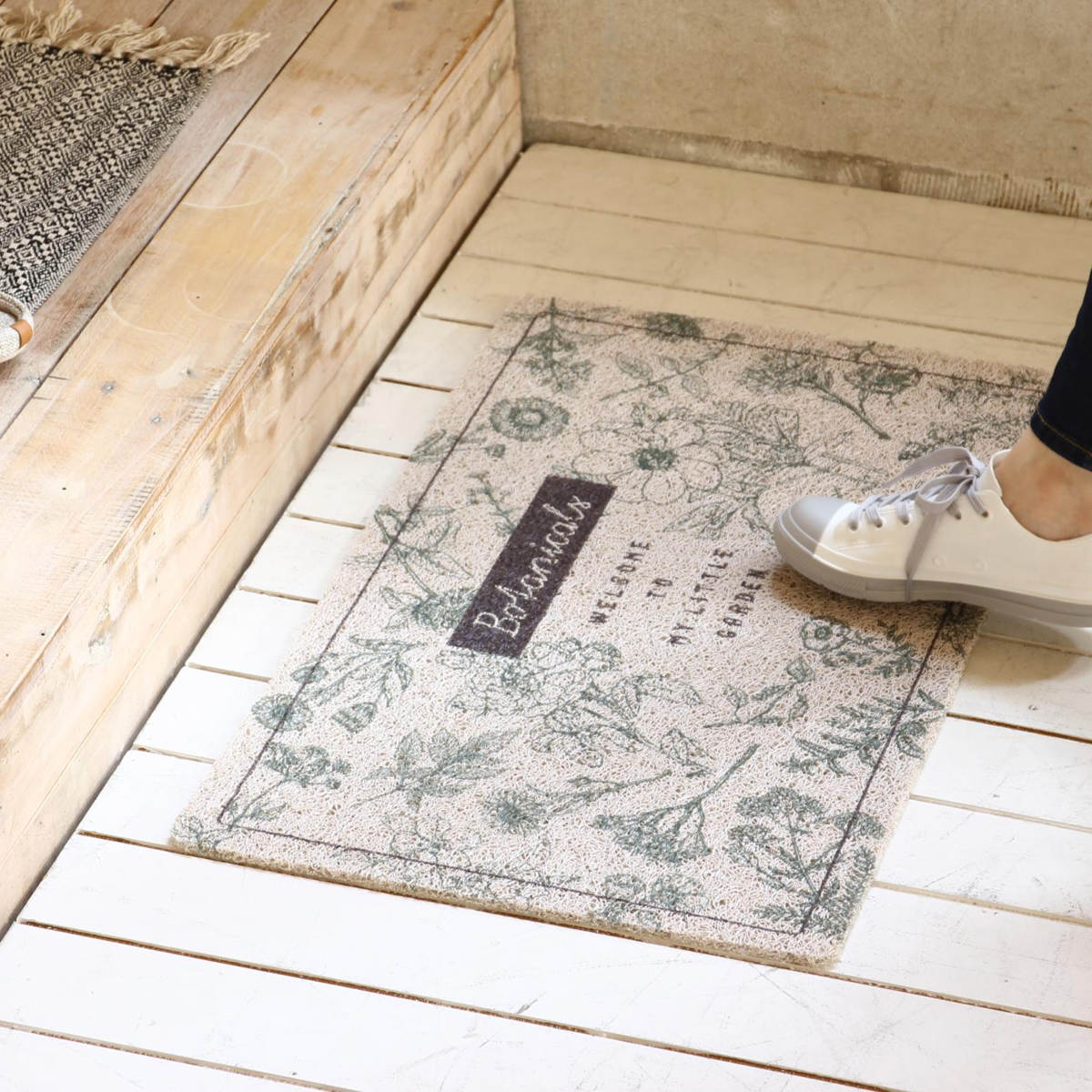 玄関マット ふかふかテラスマット 75×45cm ( 屋内 屋外 屋外兼用 泥落とし 洗える 水洗い 弾力 ふかふか 滑り止め マット はさみで切れる 幅75cm おしゃれ カフェ ベランダ デッキ テラス 玄関 PVC素材 外用 室内 ) 【ブラウン】 ブラウン