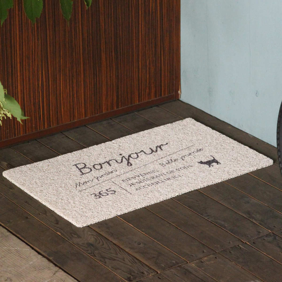 玄関マット ふかふかテラスマット 75×45cm ( 屋内 屋外 屋外兼用 泥落とし 洗える 水洗い 弾力 ふかふか 滑り止め マット はさみで切れる 幅75cm おしゃれ カフェ ベランダ デッキ テラス 玄関 PVC素材 外用 室内 ) 【ブラウン】 ブラウン