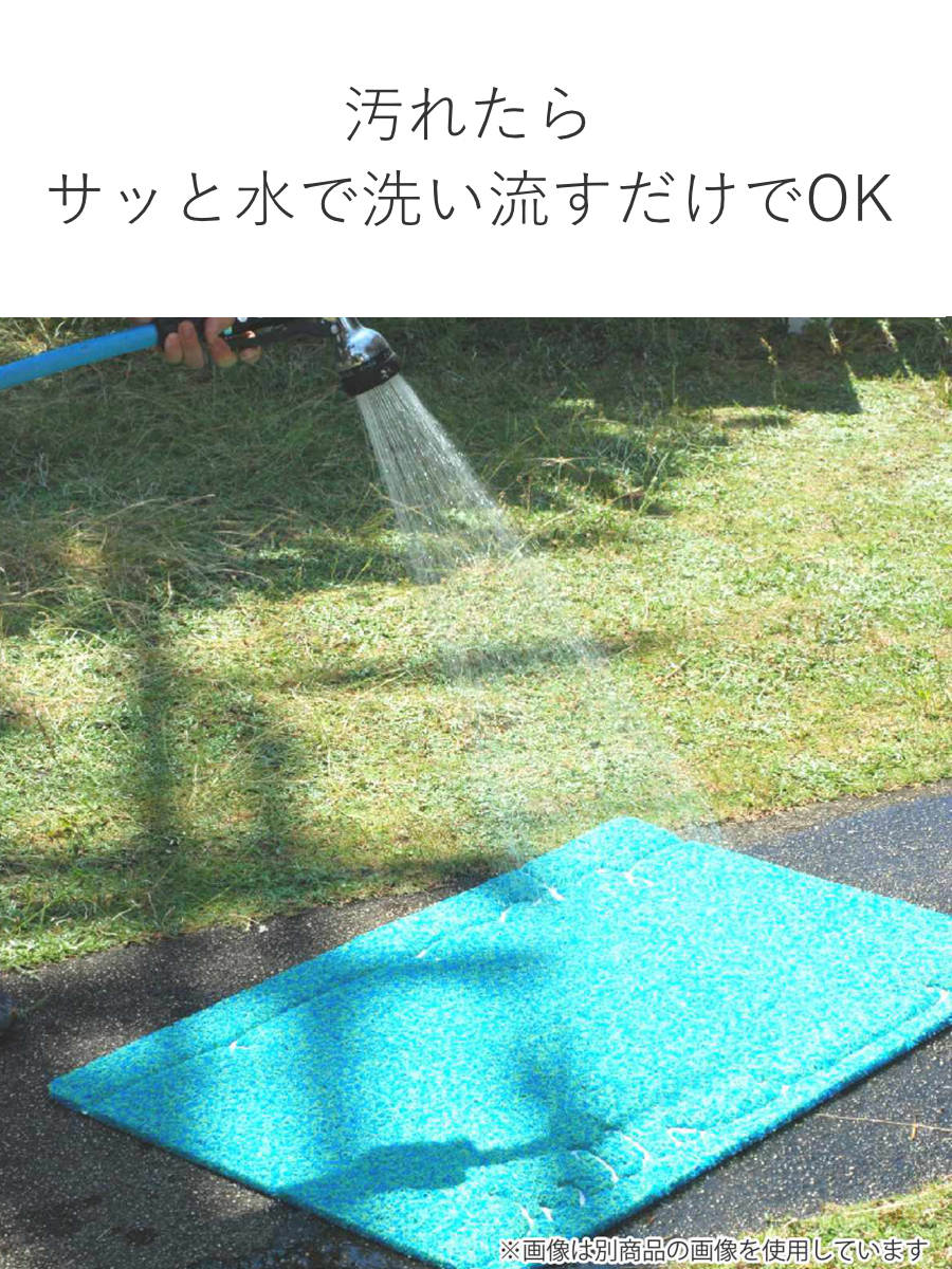 玄関マット ふかふかテラスマット 75×24cm ( 屋内 屋外 屋外兼用 泥落とし 洗える 水洗い 弾力 ふかふか 滑り止め マット はさみで切れる 幅75cm おしゃれ カフェ ベランダ デッキ テラス 玄関 PVC素材 外用 室内 横長 ) 【ブラウン】 ブラウン
