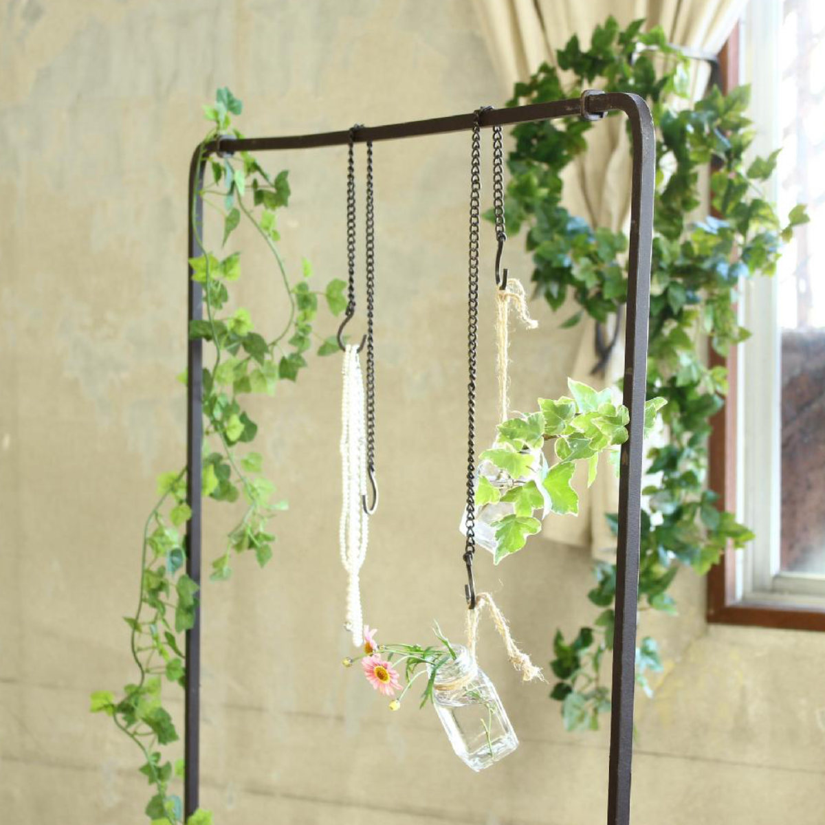 フック ジョセフアイアン チェーンフック 2本入り ロング ( 吊り下げ ハンギング 吊るす 収納 DIY 金具 S字フック 観葉植物 ディスプレイ インテリア おしゃれ 見せる収納 魅せる収納 )