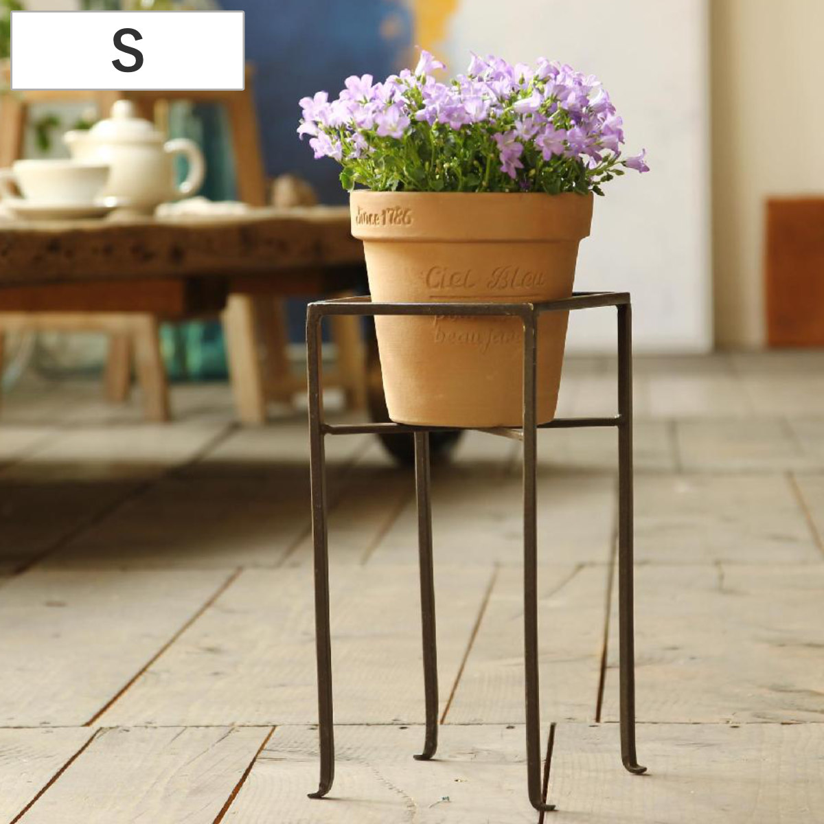 花台 ジョセフアイアン フラワープランターラック Sサイズ （ プランター スタンド ガーデニング用品 鉢置き 園芸 鉢台 庭 ベランダ テラス エントランス ガーデニング アイアンフレーム 角型 正方形 ）