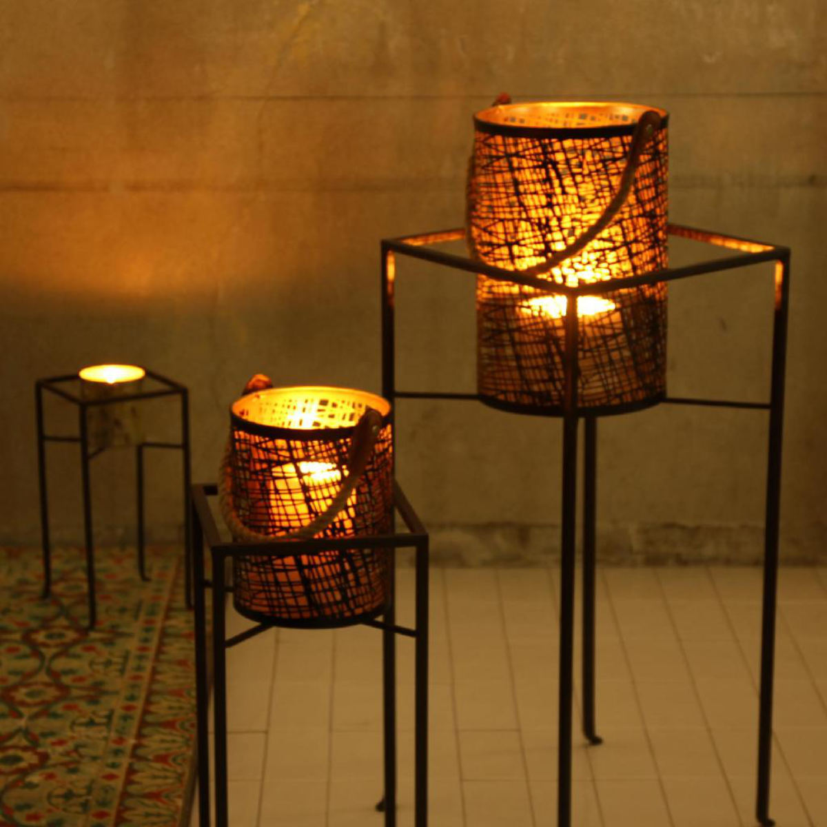 花台 ジョセフアイアン フラワープランターラック Lサイズ ( プランター スタンド ガーデニング用品 鉢置き 園芸 鉢台 庭 ベランダ テラス エントランス ガーデニング アイアンフレーム 角型 正方形 )