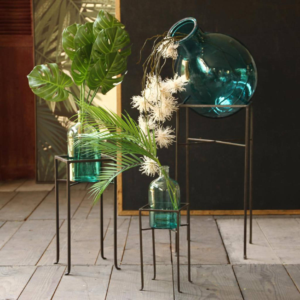 花台 ジョセフアイアン フラワープランターラック Lサイズ ( プランター スタンド ガーデニング用品 鉢置き 園芸 鉢台 庭 ベランダ テラス エントランス ガーデニング アイアンフレーム 角型 正方形 )