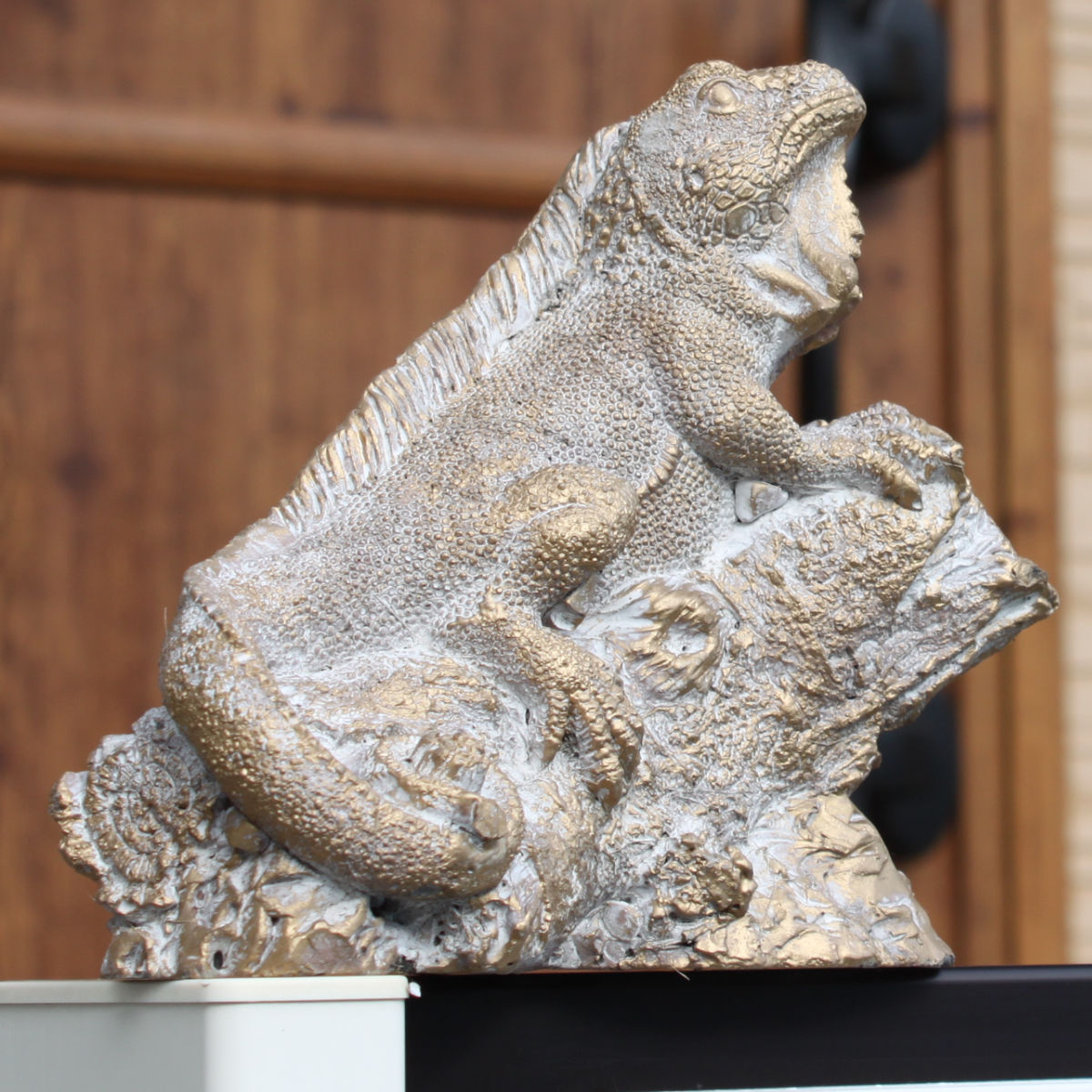 オブジェ デコール セメントオブジェ トカゲ S ( 置物 とかげ セメント オブジェ オーナメント ガーデンオーナメント 庭 インテリア 雑貨 屋外 ガーデン雑貨 中型 アニマル )