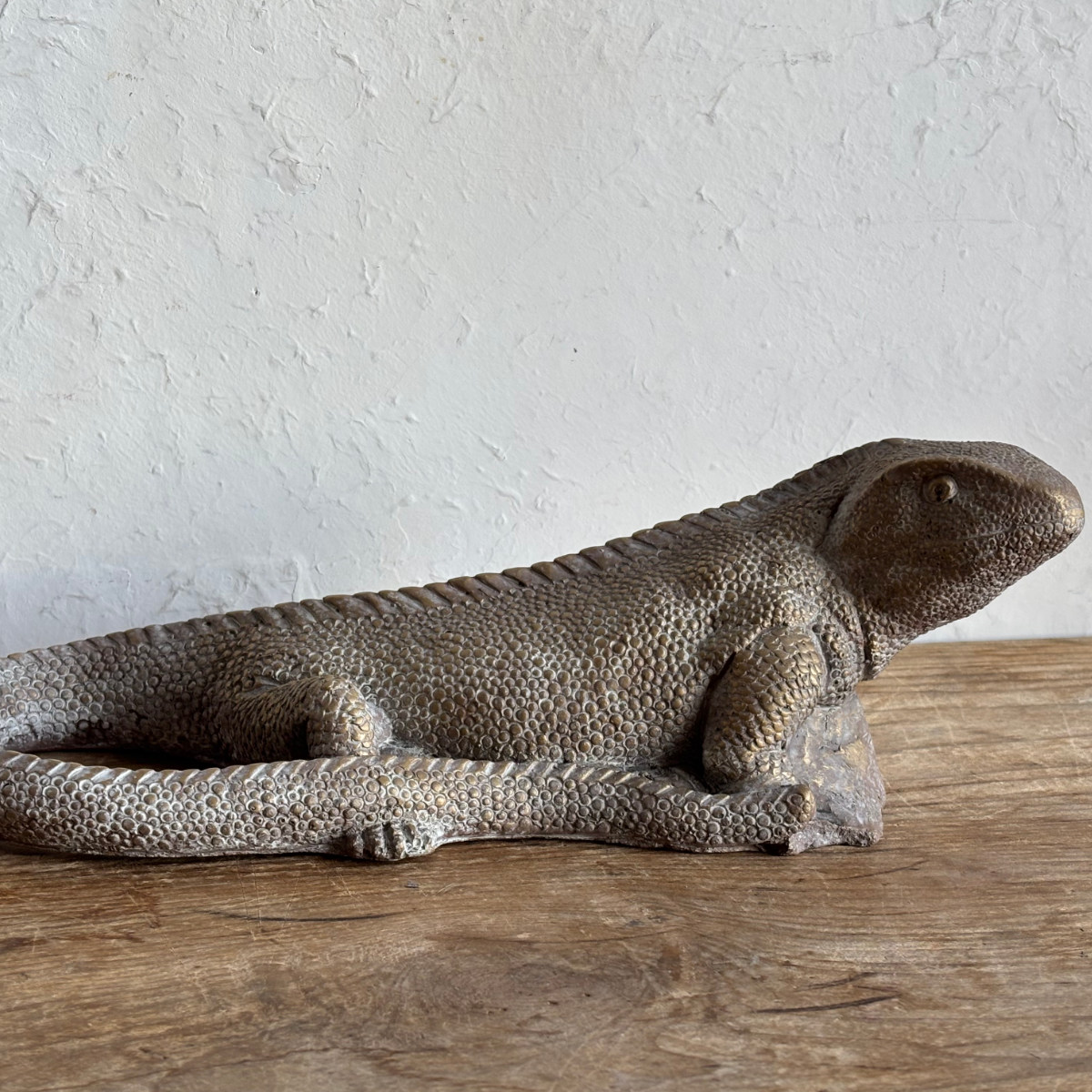 オブジェ デコール セメントオブジェ トカゲ L ( 置物 とかげ セメント オブジェ オーナメント ガーデンオーナメント 庭 インテリア 雑貨 屋外 ガーデン雑貨 中型 アニマル )