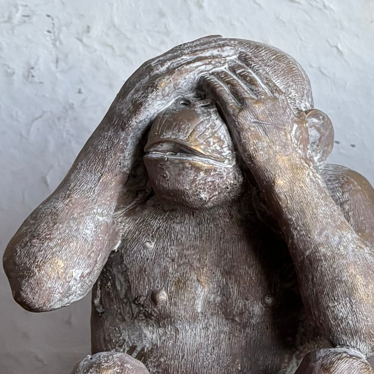 オブジェ デコール セメントオブジェ 見ザル聞カザル言ワザル 3匹組 ( 置物 サル 猿 セメント オブジェ オーナメント ガーデンオーナメント 庭 インテリア 雑貨 屋外 ガーデン雑貨 中型 アニマル )