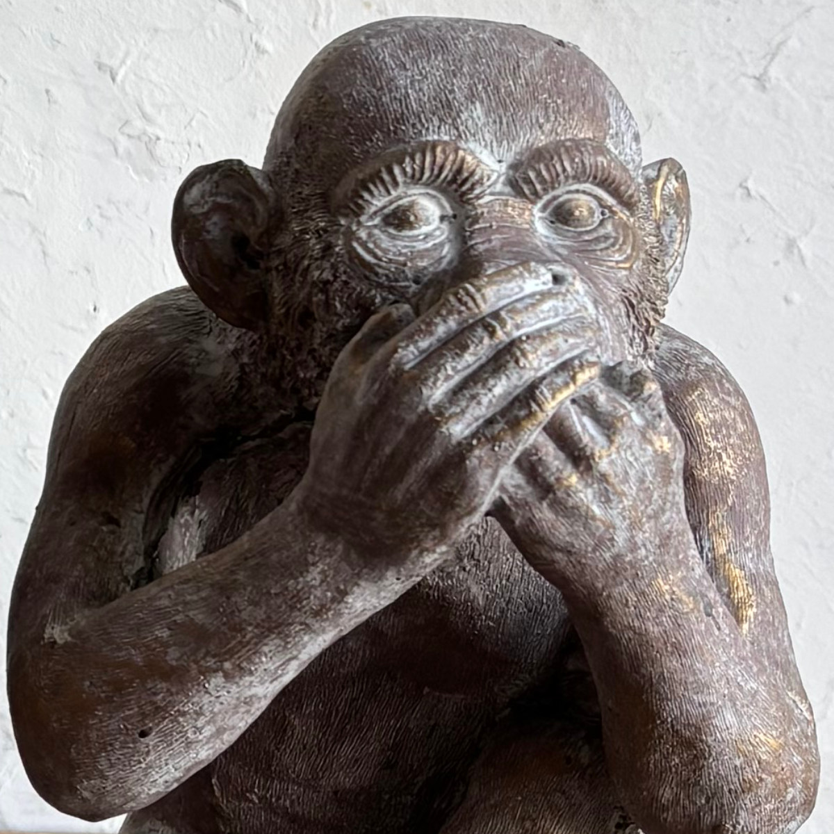 オブジェ デコール セメントオブジェ 見ザル聞カザル言ワザル 3匹組 ( 置物 サル 猿 セメント オブジェ オーナメント ガーデンオーナメント 庭 インテリア 雑貨 屋外 ガーデン雑貨 中型 アニマル )