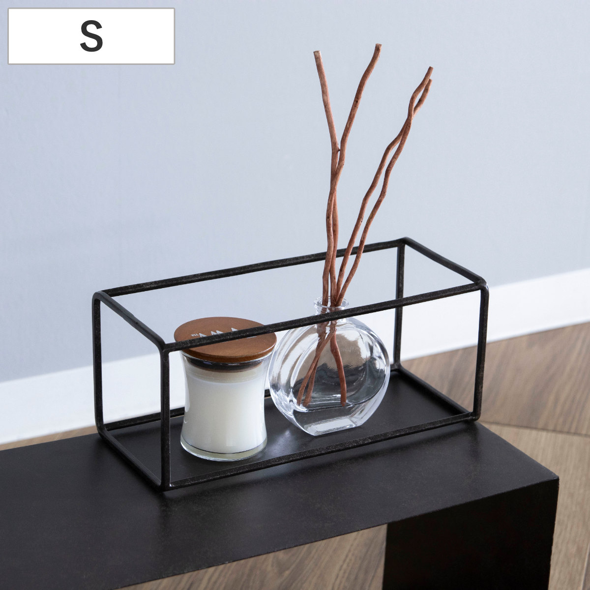 フレーム ジョセフアイアン ディスプレイワイヤーフレーム レクタングル Sサイズ （ ディスプレイ 棚 フラワーラック 飾り台 アイアンフレーム 室内 飾る 台 置く 植物 観葉植物 花 園芸 収納棚 小物収納 インテリア ）