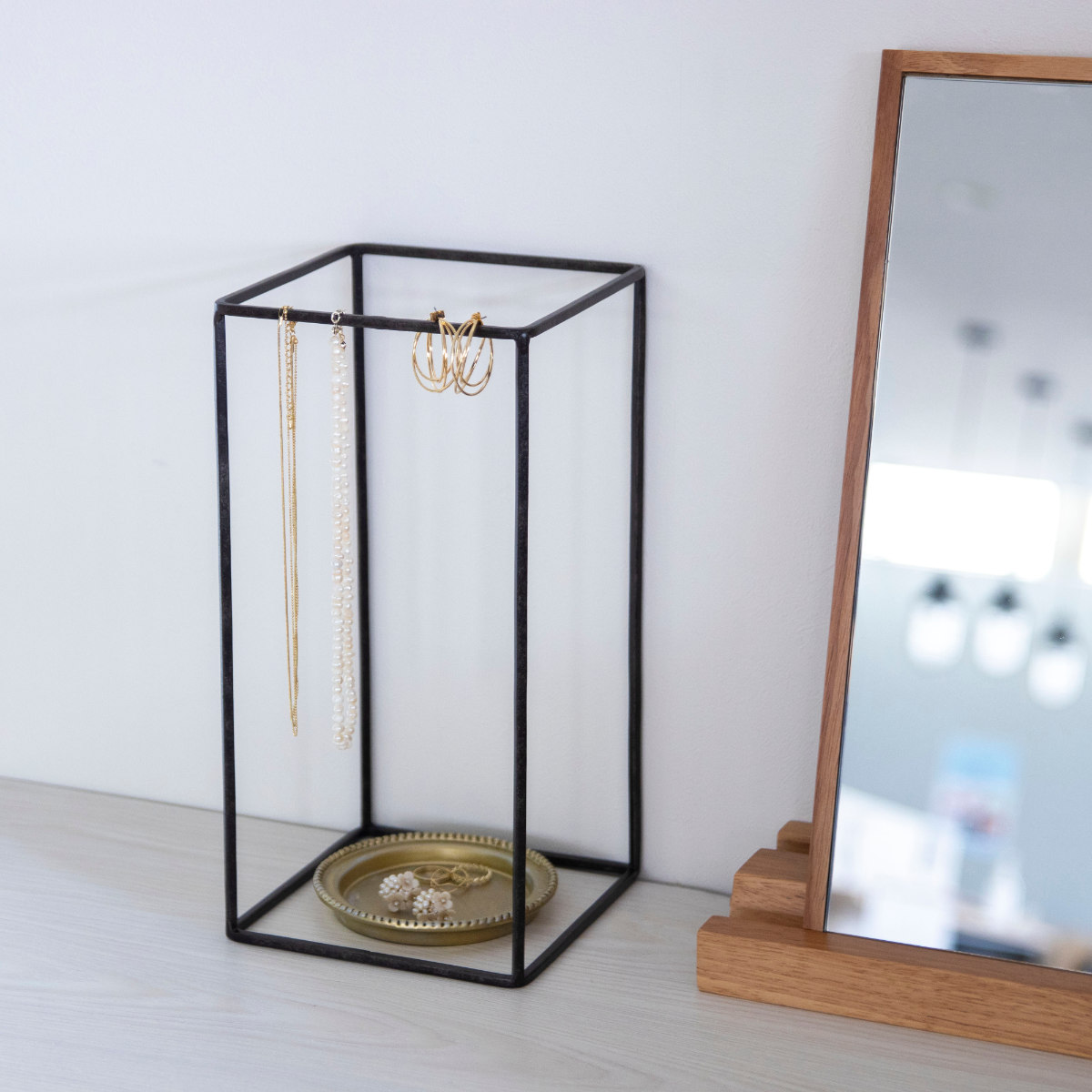 フレーム ジョセフアイアン ディスプレイワイヤーフレーム レクタングル Lサイズ ( ディスプレイ 棚 フラワーラック 飾り台 アイアンフレーム 室内 飾る 台 置く 植物 観葉植物 花 園芸 収納棚 小物収納 インテリア )