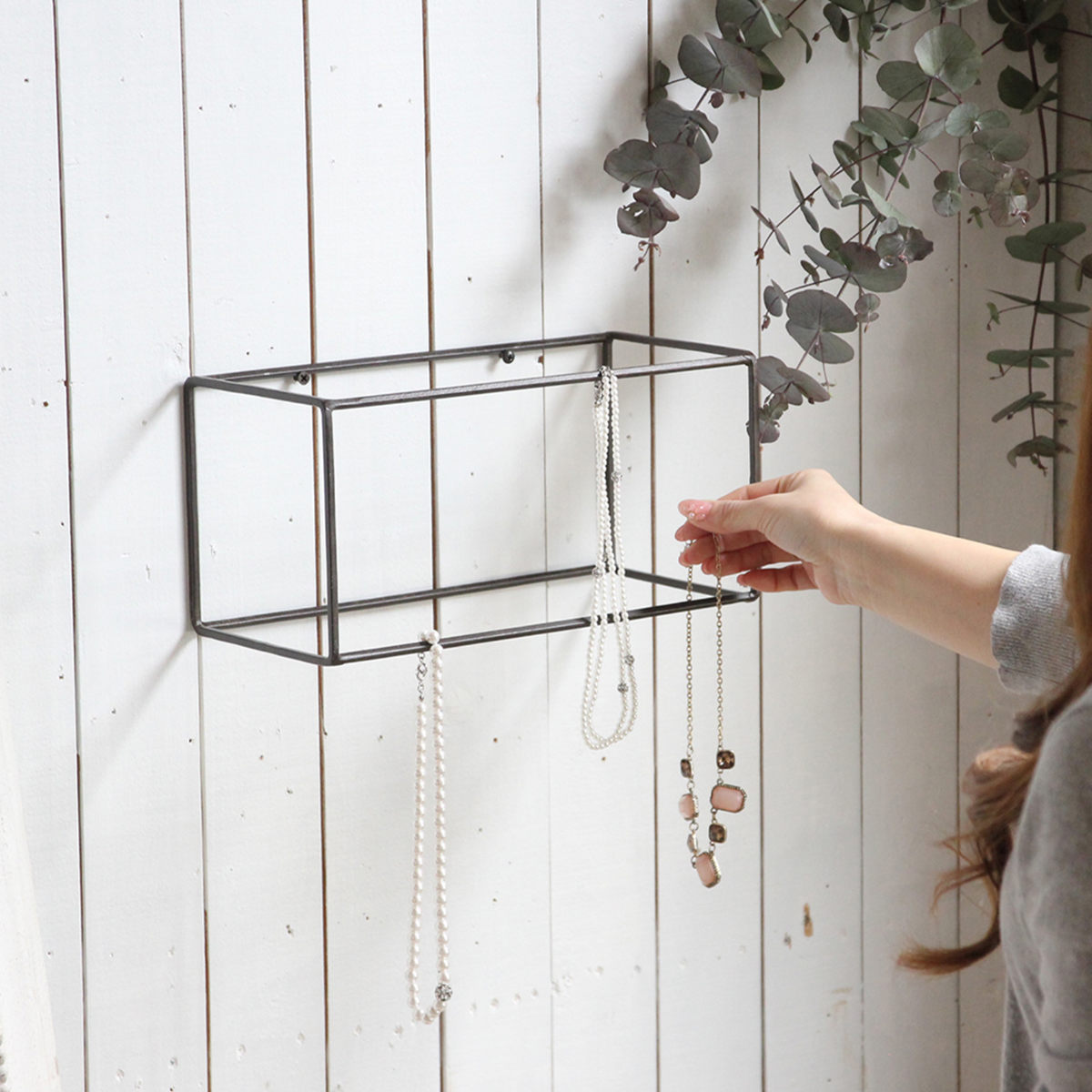 フレーム ジョセフアイアン ディスプレイワイヤーフレーム レクタングル Lサイズ ( ディスプレイ 棚 フラワーラック 飾り台 アイアンフレーム 室内 飾る 台 置く 植物 観葉植物 花 園芸 収納棚 小物収納 インテリア )