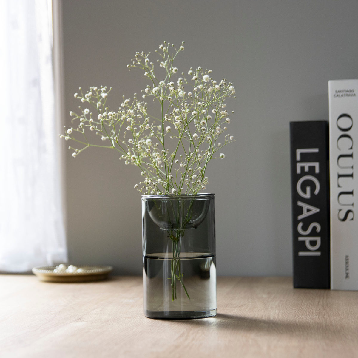 花瓶 BULB VASE 水栽培ガラスベース ショート 水耕栽培 ( 花器 ガラス おしゃれ フラワーベース 一輪挿し 花 グレー グリーン 栽培 ハーブ インテリア オブジェ ガラス製 飾る フラワーグラス 水栽培 )