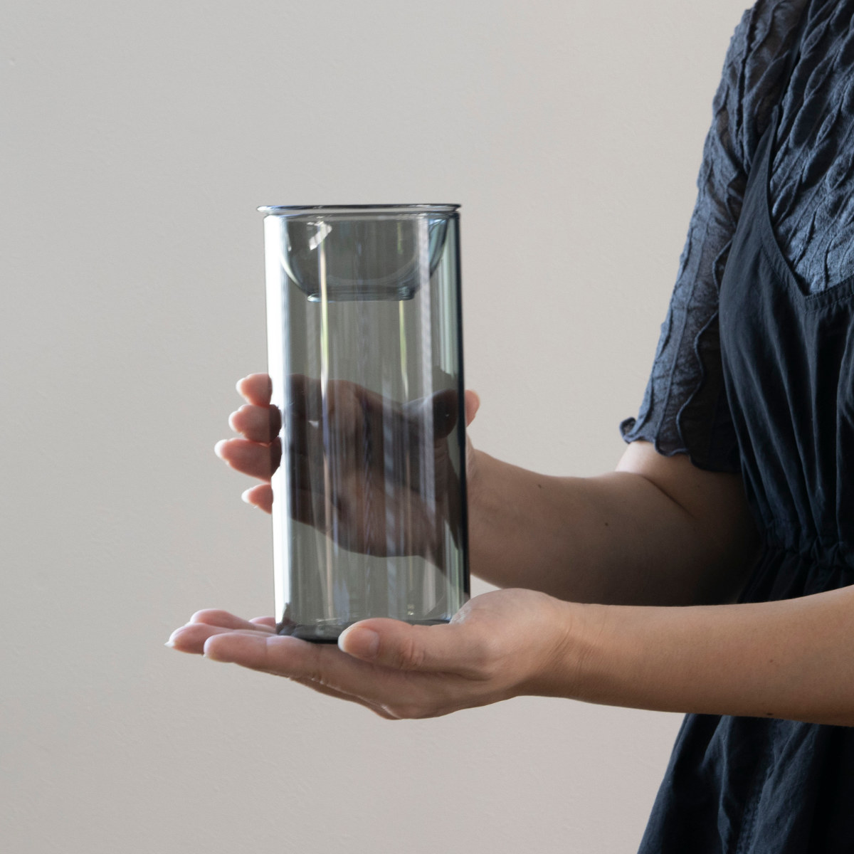 花瓶 BULB VASE 水栽培ガラスベース ロング 水耕栽培 ( 花器 ガラス おしゃれ フラワーベース 一輪挿し 花 グレー グリーン 栽培 ハーブ インテリア オブジェ ガラス製 飾る フラワーグラス 水栽培 )