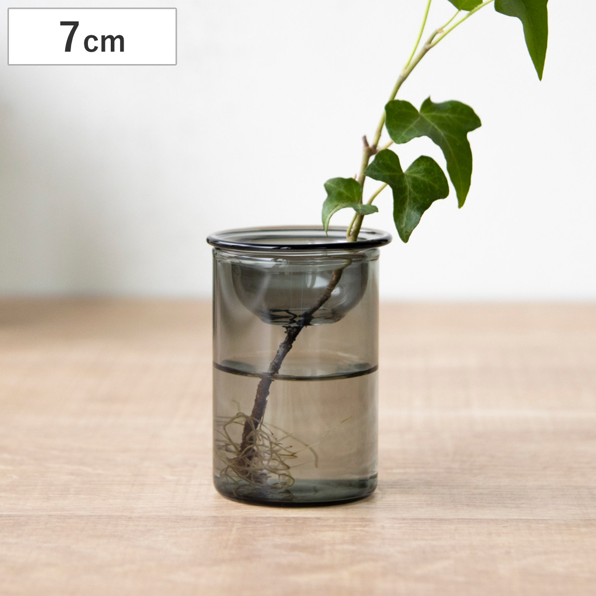 花瓶 MINI BULB VASE 水栽培ガラスベース 7cm 水耕栽培 ( 花器 ガラス おしゃれ フラワーベース 一輪挿し 花 グレー グリーン 栽培 ハーブ インテリア オブジェ ガラス製 飾る フラワーグラス 水栽培 )