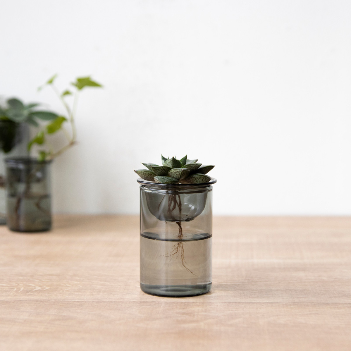 花瓶 MINI BULB VASE 水栽培ガラスベース 8.5cm 水耕栽培 ( 花器 ガラス おしゃれ フラワーベース 一輪挿し 花 グレー グリーン 栽培 ハーブ インテリア オブジェ ガラス製 飾る フラワーグラス 水栽培 )