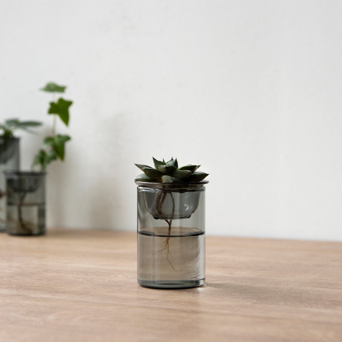 花瓶 MINI BULB VASE 水栽培ガラスベース 8.5cm 水耕栽培 ( 花器 ガラス おしゃれ フラワーベース 一輪挿し 花 グレー グリーン 栽培 ハーブ インテリア オブジェ ガラス製 飾る フラワーグラス 水栽培 )