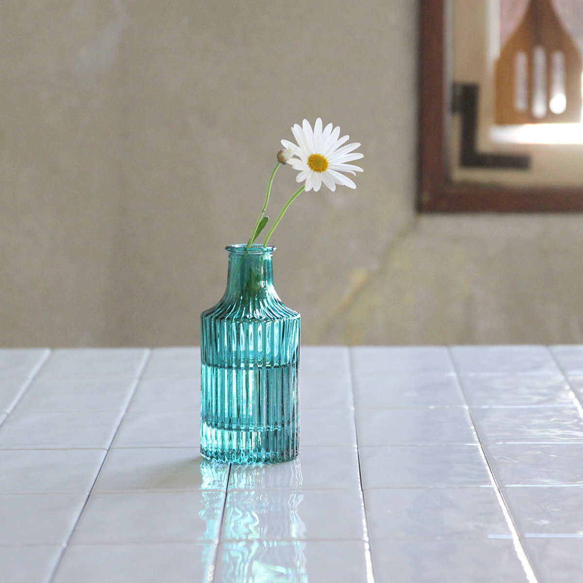 花瓶 プチフラワーベース グリーン ( 花ビン 花びん 花器 ベース フラワーベース フラワー 花 飾る 花入れ ガラス ガラス製 色ガラス おしゃれ 一輪挿し ) 【セットゥ】 セットゥ