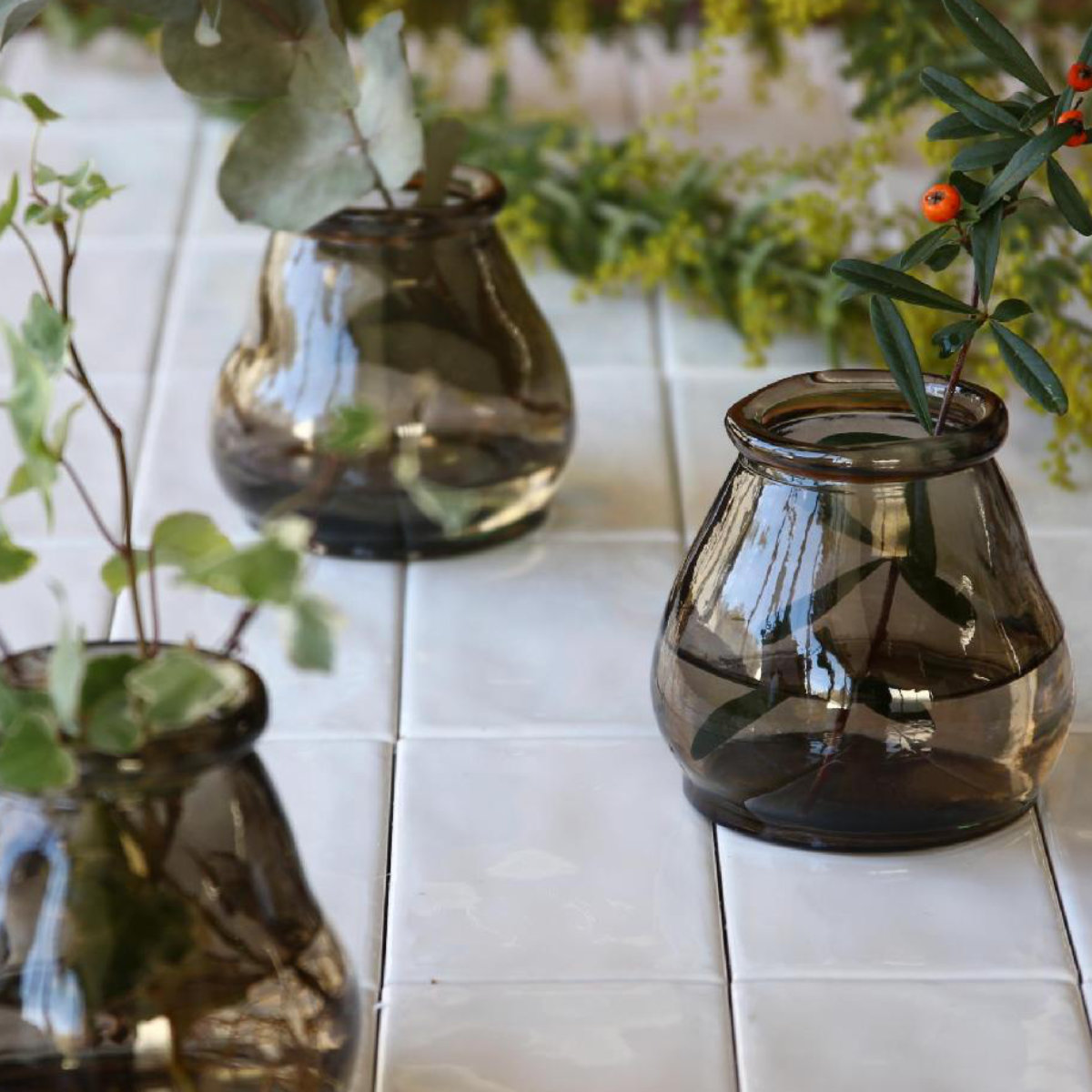 花瓶 VALENCIA リサイクルガラス ミニフラワーベース CERO ( 花ビン 花びん 花器 フラワーベース フラワー 花 飾る 花入れ ガラス ガラス製 クリア 透明 色ガラス おしゃれ 一輪挿し ) 【クリア】 クリア