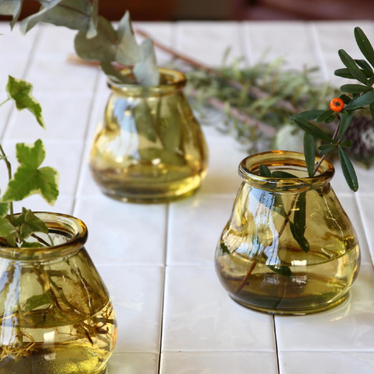 花瓶 VALENCIA リサイクルガラス ミニフラワーベース CERO ( 花ビン 花びん 花器 フラワーベース フラワー 花 飾る 花入れ ガラス ガラス製 クリア 透明 色ガラス おしゃれ 一輪挿し ) 【クリア】 クリア