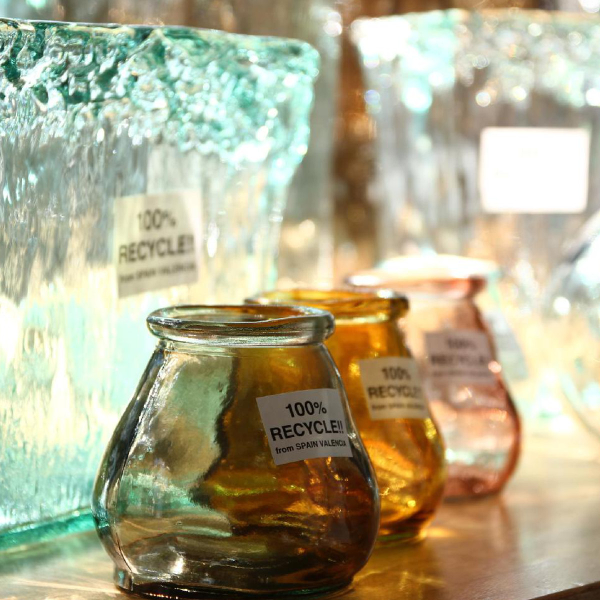 花瓶 VALENCIA リサイクルガラス ミニフラワーベース CERO ( 花ビン 花びん 花器 フラワーベース フラワー 花 飾る 花入れ ガラス ガラス製 クリア 透明 色ガラス おしゃれ 一輪挿し ) 【クリア】 クリア