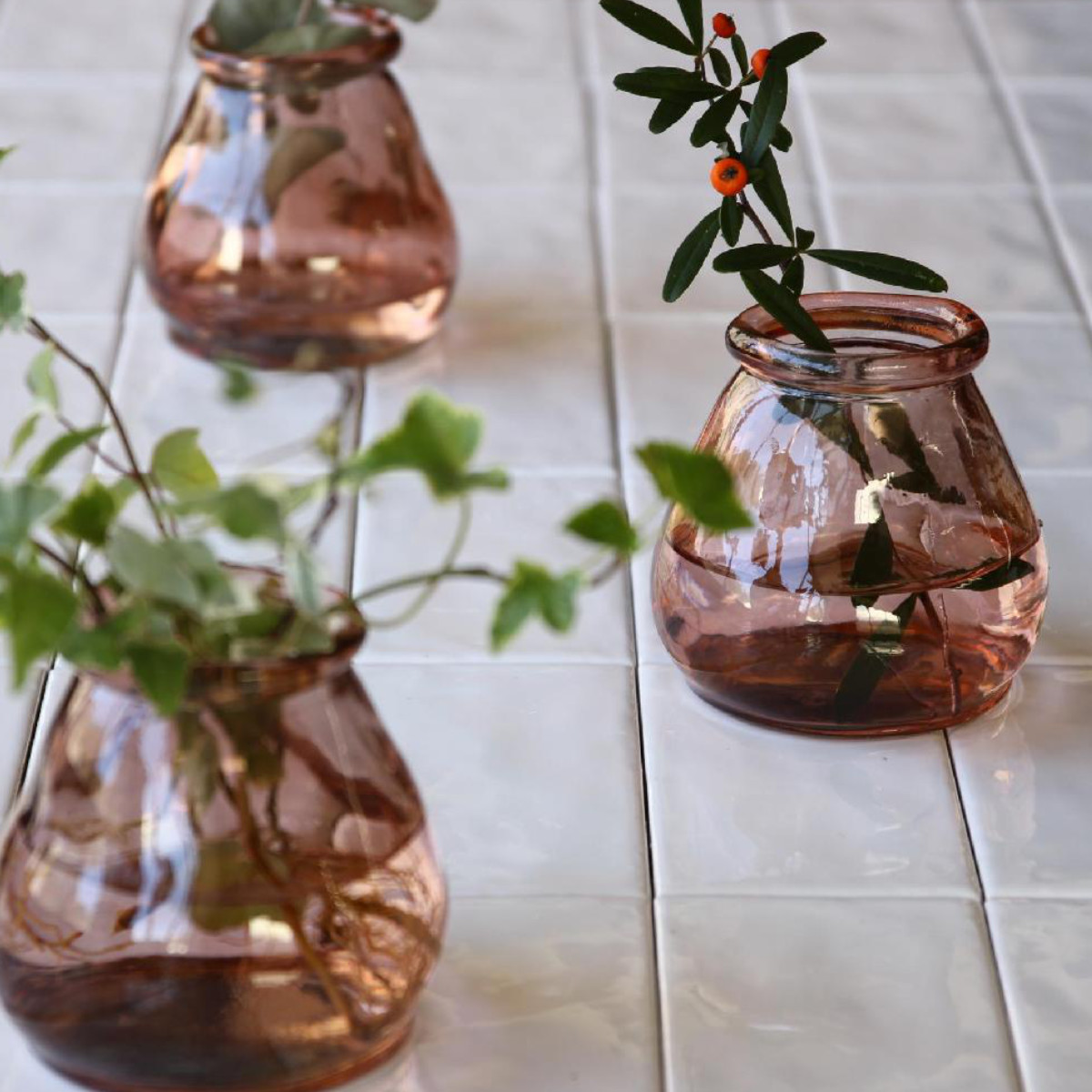 花瓶 VALENCIA リサイクルガラス ミニフラワーベース CERO ( 花ビン 花びん 花器 フラワーベース フラワー 花 飾る 花入れ ガラス ガラス製 クリア 透明 色ガラス おしゃれ 一輪挿し ) 【クリア】 クリア