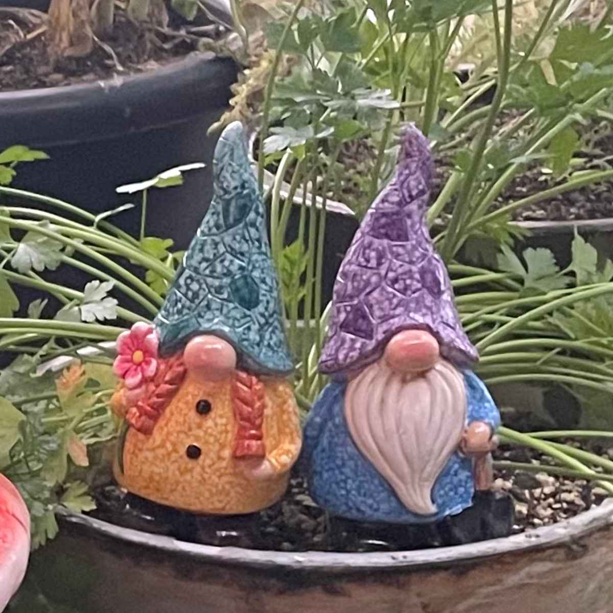 ガーデンノーム S 置物 ( 小人の妖精 小人 レジン オブジェ オーナメント ガーデンオーナメント 庭 インテリア 雑貨 屋外 ガーデン雑貨 中型 こびと 園芸 ガーデンインテリア ) 【ブルー】 ブルー