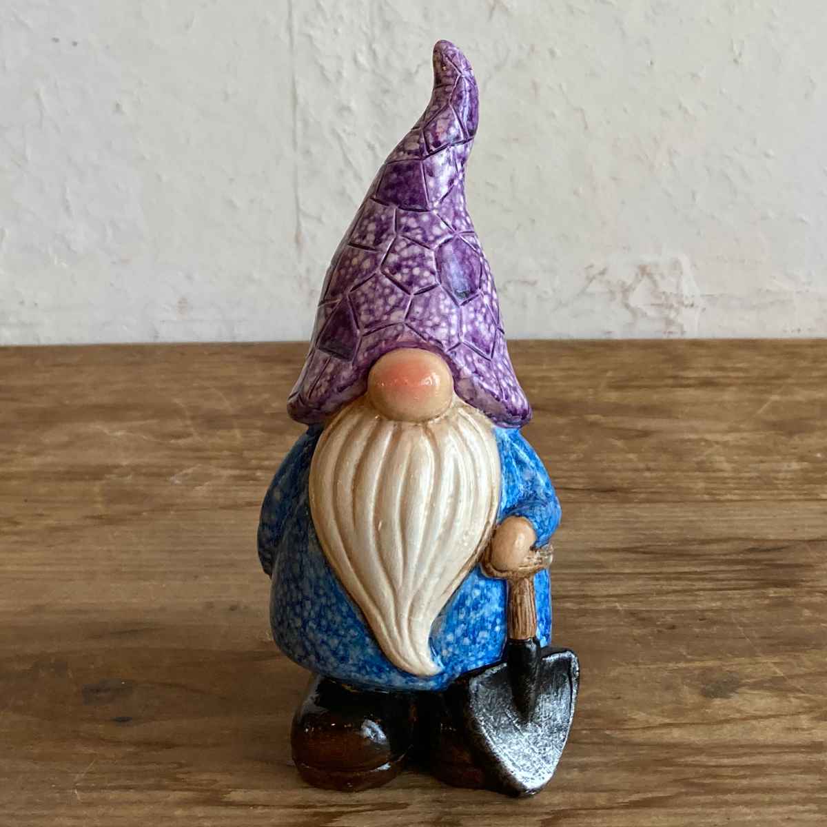 ガーデンノーム S 置物 ( 小人の妖精 小人 レジン オブジェ オーナメント ガーデンオーナメント 庭 インテリア 雑貨 屋外 ガーデン雑貨 中型 こびと 園芸 ガーデンインテリア ) 【ブルー】 ブルー