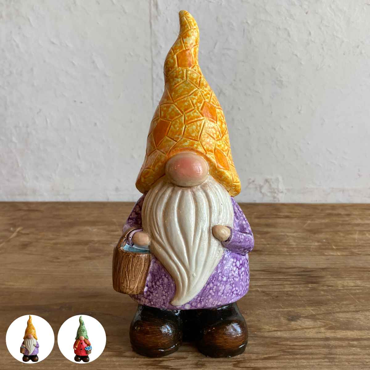 ガーデンノーム M 置物 ( 小人の妖精 小人 レジン オブジェ オーナメント ガーデンオーナメント 庭 インテリア 雑貨 屋外 ガーデン雑貨 中型 こびと 園芸 ガーデンインテリア ) 【グリーン】