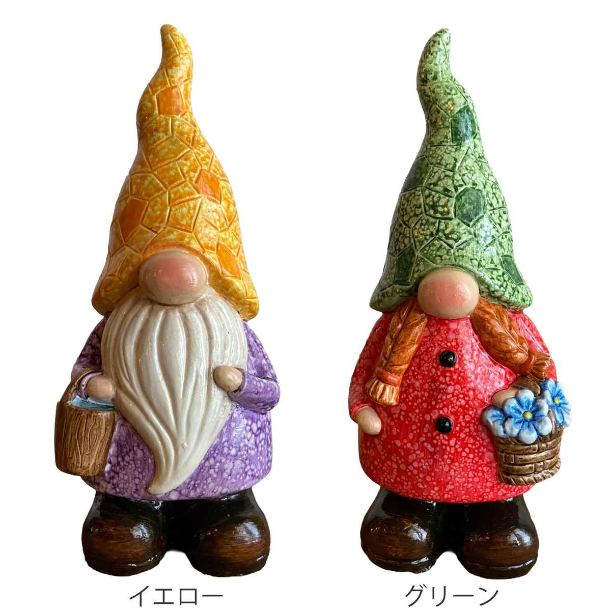 ガーデンノーム M 置物 ( 小人の妖精 小人 レジン オブジェ オーナメント ガーデンオーナメント 庭 インテリア 雑貨 屋外 ガーデン雑貨 中型 こびと 園芸 ガーデンインテリア ) 【グリーン】 グリーン