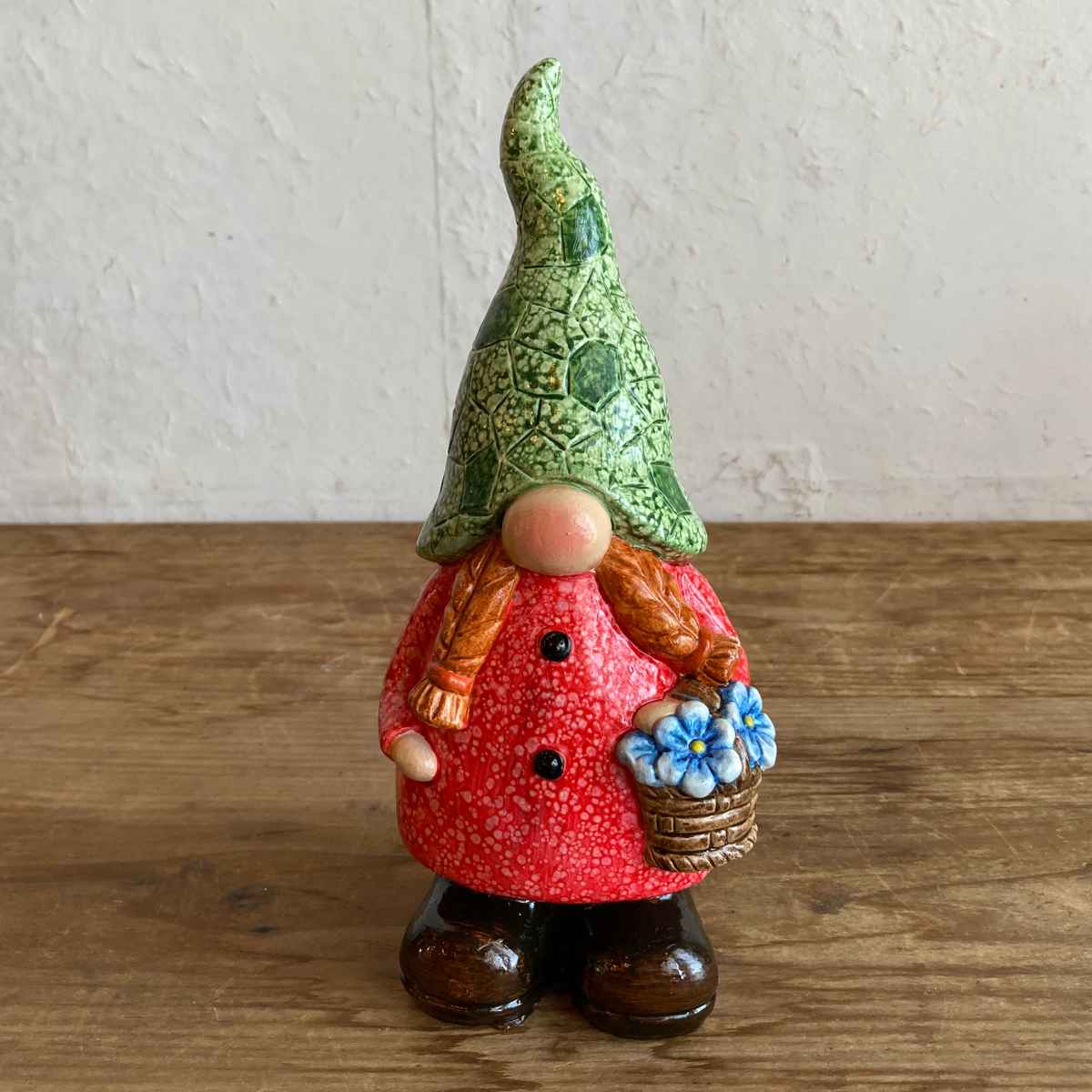 ガーデンノーム M 置物 ( 小人の妖精 小人 レジン オブジェ オーナメント ガーデンオーナメント 庭 インテリア 雑貨 屋外 ガーデン雑貨 中型 こびと 園芸 ガーデンインテリア ) 【グリーン】 グリーン