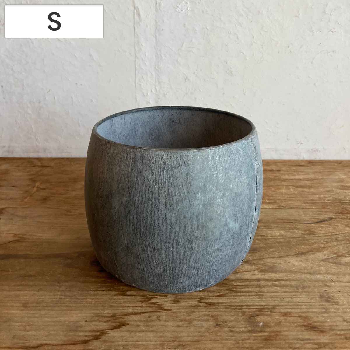 植木鉢 ブリキプランター ラウンド S ( プランター プラントポット 植物用ポット 鉢カバー ブリキポット ブリキ鉢 植物 花 ドライフラワー 観葉植物 多肉植物 園芸 インテリア 収納 丸型 PVCポット付き )