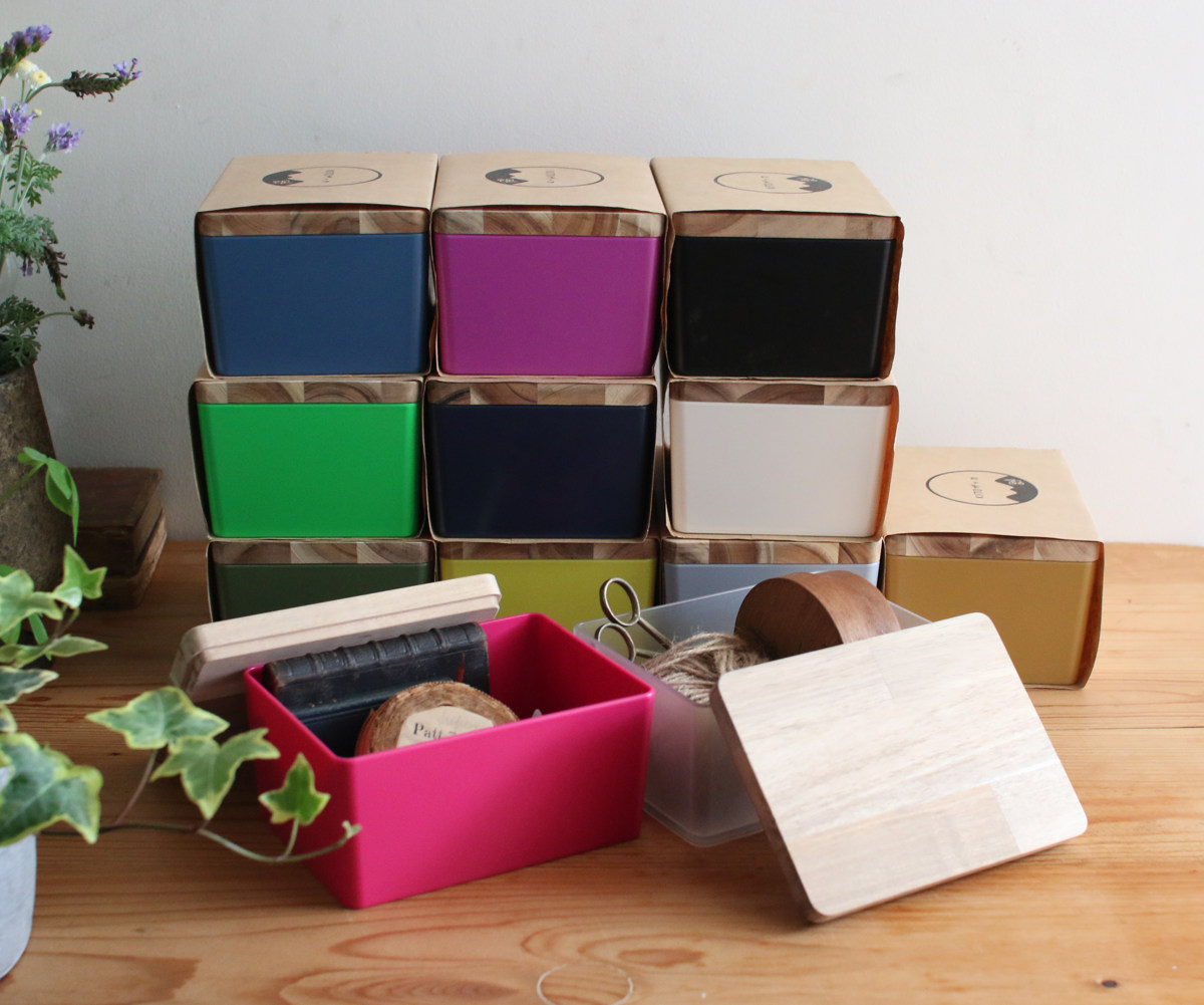 収納ボックス KITOHAKO ふた付き 小物入れ 幅15×奥行11×高さ8cm 日本製 ( 収納 ボックス ケース 小物収納 ふた フタ付き 蓋 木製 木 天然木 インテリア カラフル カラー 入れ物 保管 ストック 天然素材 プラスチック 樹脂 雑貨 ) 【クリア】 クリア