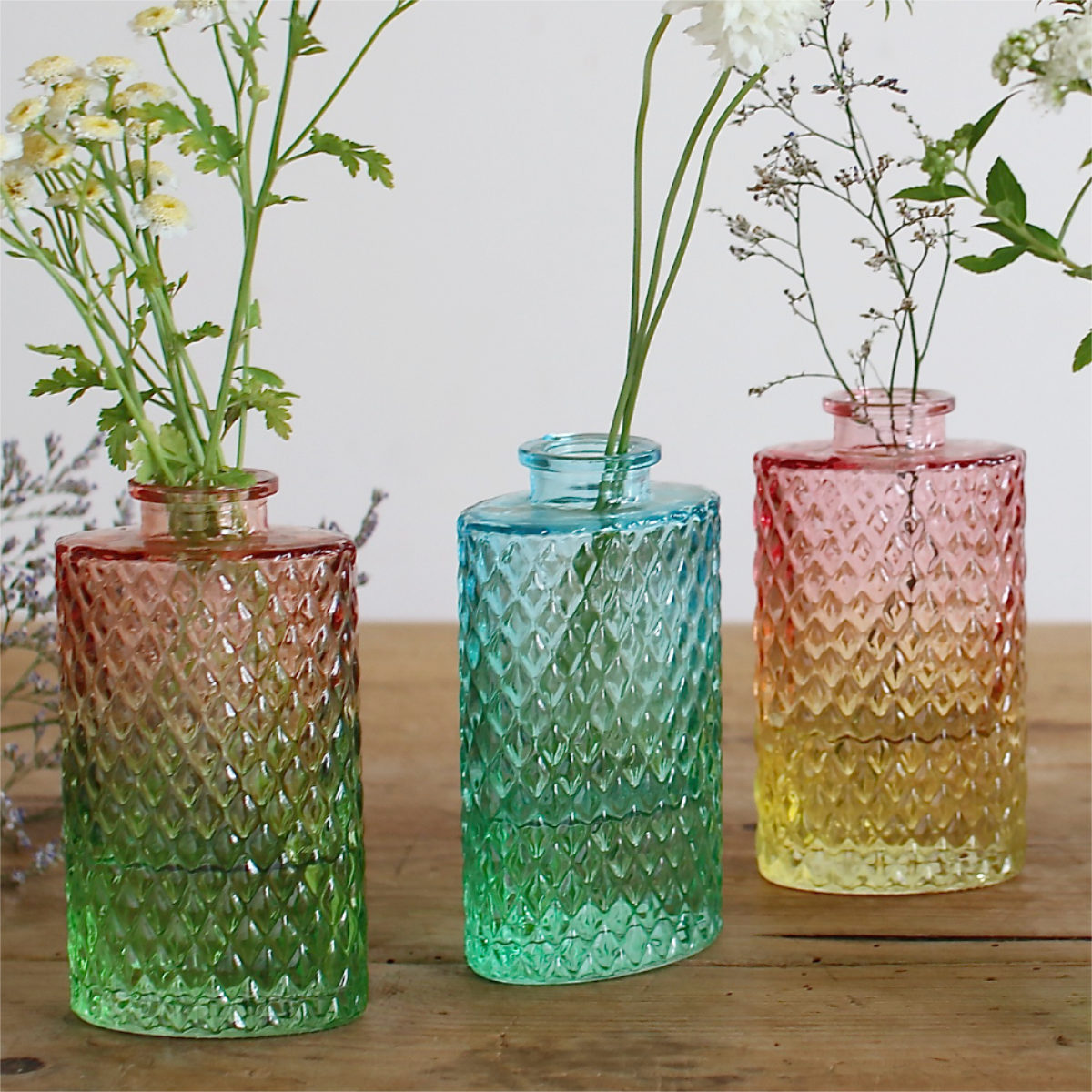 花瓶 プチフラワーベース ショート ( 花ビン 花びん 花器 フラワーベース フラワー 花 飾る 花入れ ガラス ガラス製 色ガラス おしゃれ 一輪挿し ) 【グリーン】