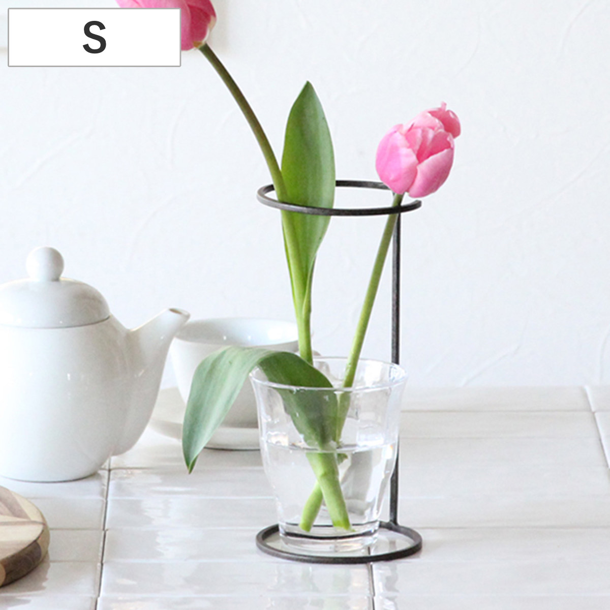 支柱 ジョセフアイアン フラワーサポートワイヤースタンド Sサイズ ( フラワースタンド 花びん 花器 ベース アイアン 一輪挿し 花 飾る サポート ワイヤースタンド 室内 植物 花スタンド フラワーサポート 倒れ防止 )