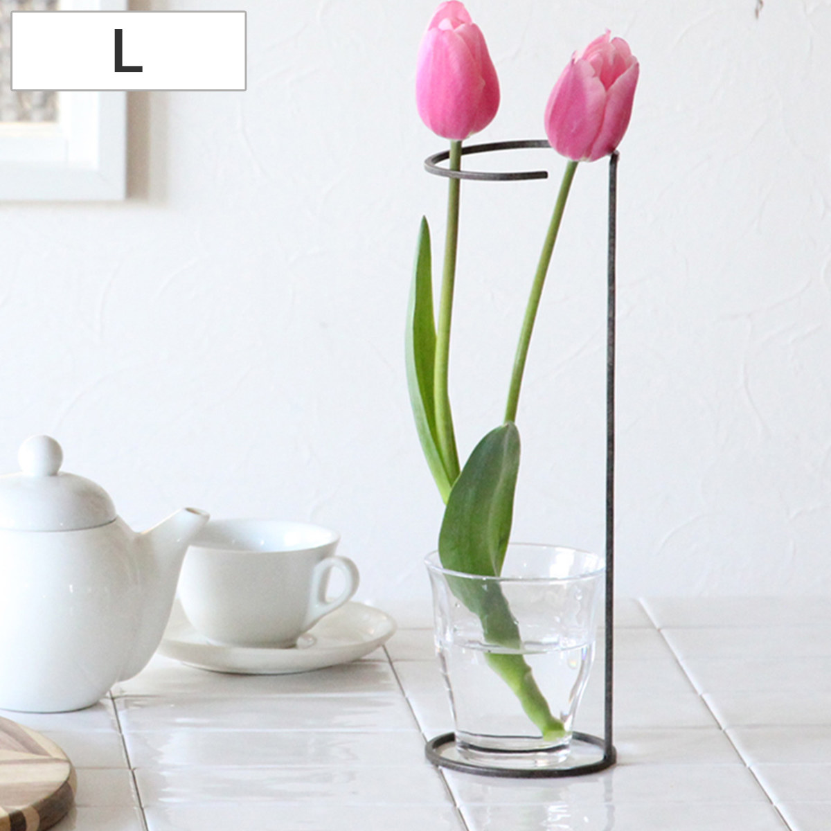 支柱 ジョセフアイアン フラワーサポートワイヤースタンド Lサイズ ( フラワースタンド 花びん 花器 ベース アイアン 一輪挿し 花 飾る サポート ワイヤースタンド 室内 植物 花スタンド フラワーサポート 倒れ防止 )